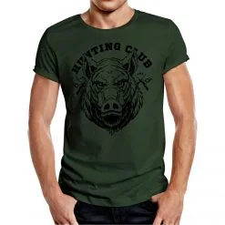 Rahmenlos Men's T-Shirt "Hunting Club" Wildschwein (German Version Only)