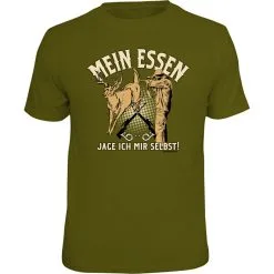 Rahmenlos Men's T-Shirt "I Chase My Food Myself!" (German Version Only)