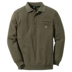 OS-Trachten OS Trachten Men's Longsleeve Poloshirt Deer