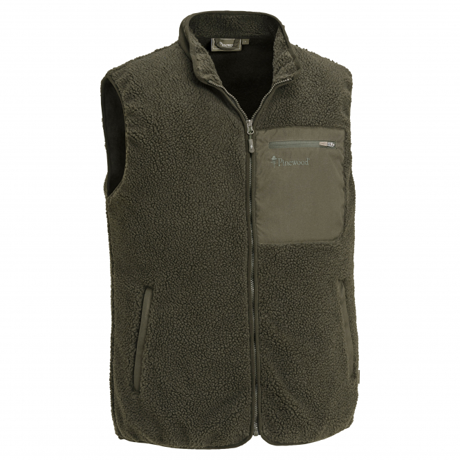 Pinewood Men's Fibre Fur Vest (dark Green)