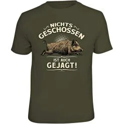 Rahmenlos Men's T-Shirt "Unfired Is Also Hunted!" (German Version Only)